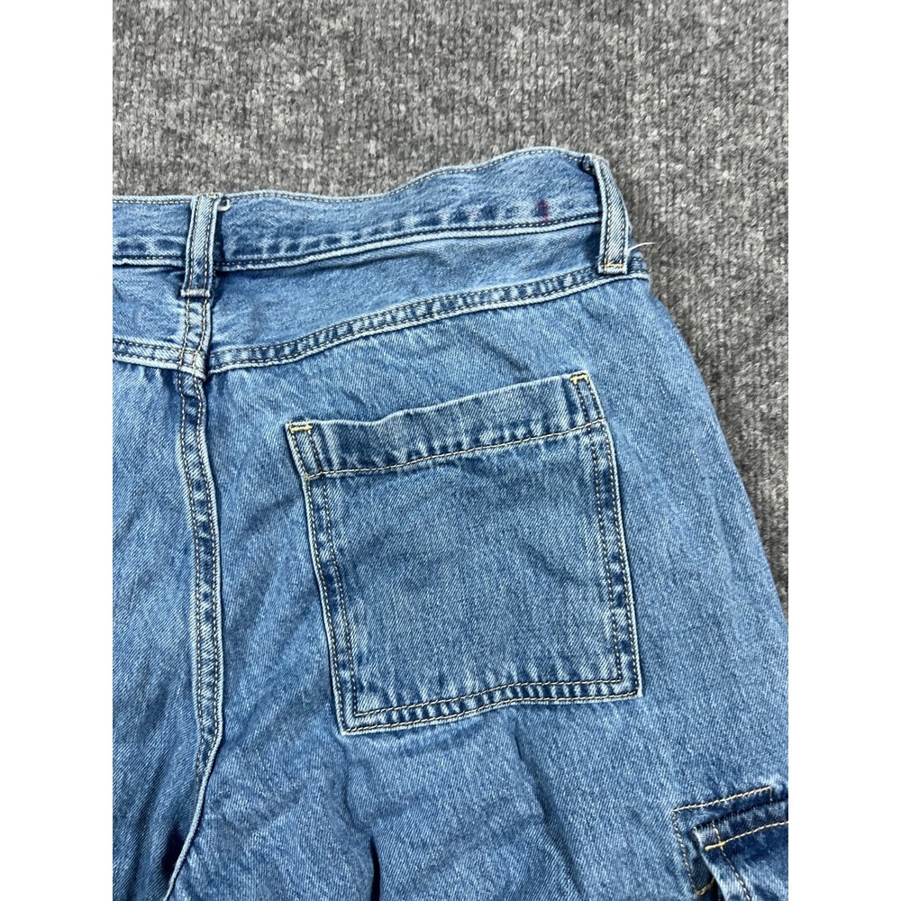 Old Navy Baggy Jeans womens 10 Blue Drapey Denim Cotton Preppy Mid-Rise Wide Leg - Picture 14 of 14